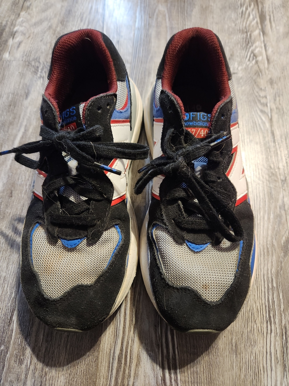 Black, White & Blue Athletic Sneakers